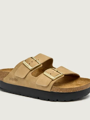 Birkenstock Skórzane klapki Arizona | Birkenstock x Papillio | narrow fit beżowy