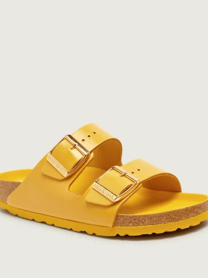 Birkenstock Skórzane klapki Arizona LENA | narrow fit musztardowy
