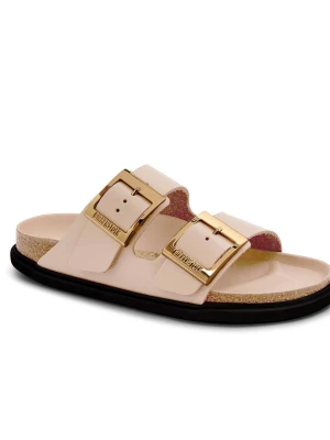 Zdjęcie produktu Birkenstock Skórzane klapki Arizona LENA | narrow fit beżowy