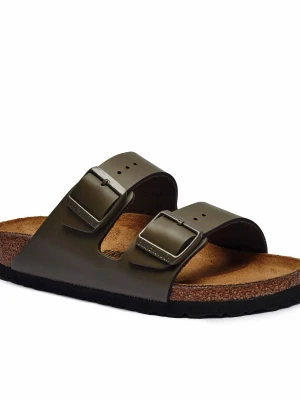 Birkenstock Skórzane klapki Arizona | narrow fit zielony