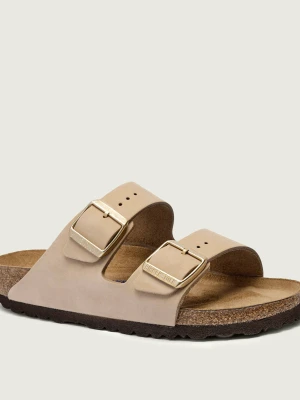 Birkenstock Skórzane klapki Arizona | narrow fit soft footbed beżowy