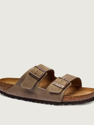 Birkenstock Skórzane klapki Arizona | regular fit soft footbed beżowy