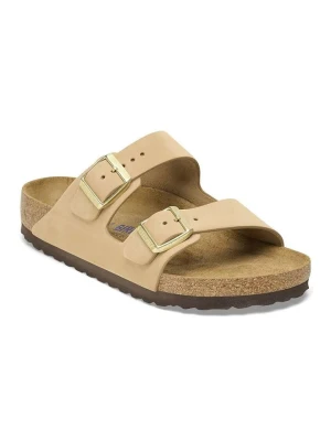 Birkenstock Skórzane klapki "Arizona" w kolorze beżowym rozmiar: 40