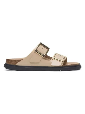 Birkenstock Skórzane klapki "Arizona" w kolorze beżowym rozmiar: 38