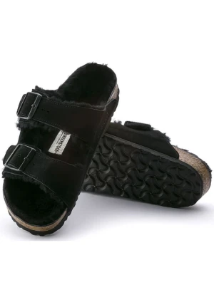 Birkenstock Skórzane klapki "Arizona" w kolorze czarnym rozmiar: 45