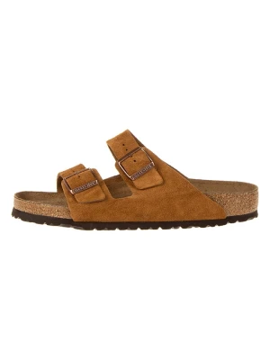 Birkenstock Skórzane klapki "Arizona" w kolorze jasnobrązowym rozmiar: 43