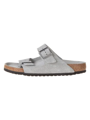 Birkenstock Skórzane klapki "Arizona" w kolorze szarym rozmiar: 45