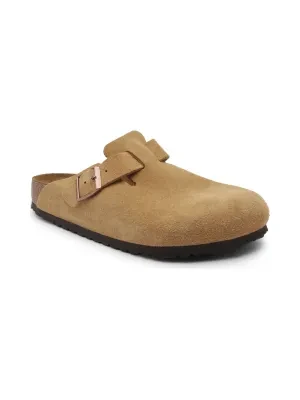 Birkenstock Skórzane klapki chodaki Boston VL Latte Cream