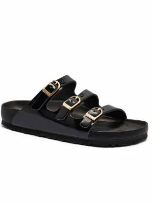Birkenstock Skórzane klapki Florida | narrow fit czarny