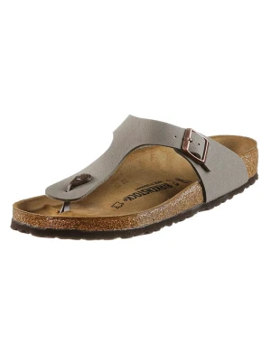 Birkenstock Skórzane klapki "Gizeh" w kolorze szarym rozmiar: 42