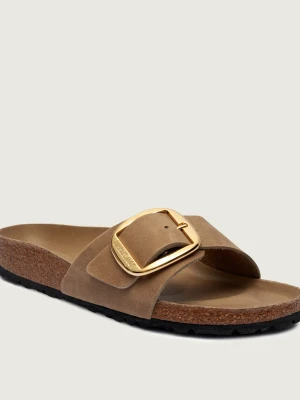Birkenstock Skórzane klapki Madrid Big Buckle | narrow fit beżowy
