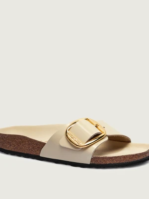 Birkenstock Skórzane klapki Madrid Big Buckle | narrow fit ecru
