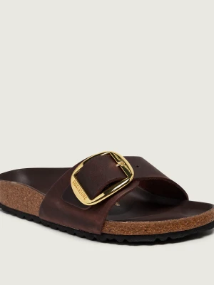 Birkenstock Skórzane klapki Madrid Big Buckle | narrow fit brązowy