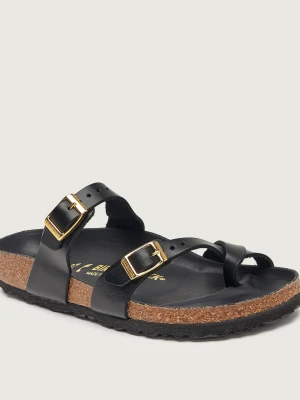 Birkenstock Skórzane klapki Mayari | narrow fit czarny