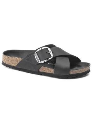 Birkenstock Skórzane klapki "Siena Big Buckle" w kolorze czarnym rozmiar: 37