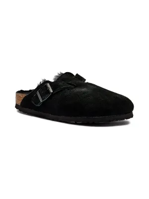 Birkenstock Skórzane mule Boston LEVE | shearling | narrow fit