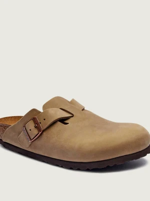 Birkenstock Skórzane mule Boston | narrow fit brązowy