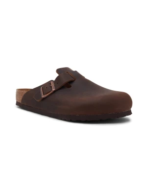 Birkenstock Skórzane mule Boston | regular fit brązowy