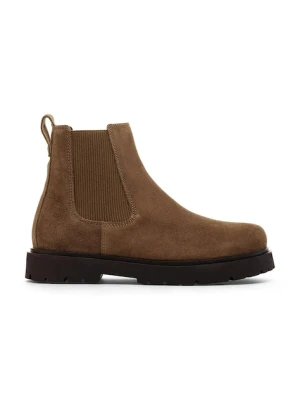 Birkenstock sztyblety zamszowe Highwood Slip On Mid M męskie kolor brązowy 1030115