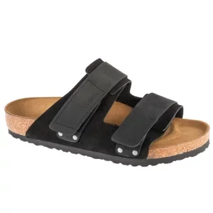 Birkenstock Uji W 1024810, Damskie, Czarne, klapki, nubuk, rozmiar: 42