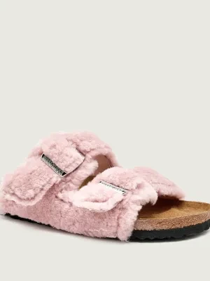 Birkenstock Wełniane klapki Arizona | shearling | narrow fit | z dodatkiem skóry