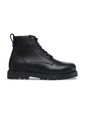 Birkenstock workery skórzane Highwood Lace Mid damskie kolor czarny na płaskim obcasie 1030944