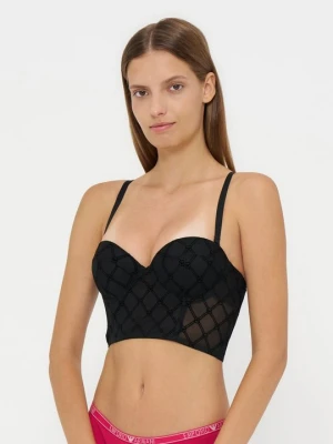 Biustonosz balkonetka Emporio Armani czarny