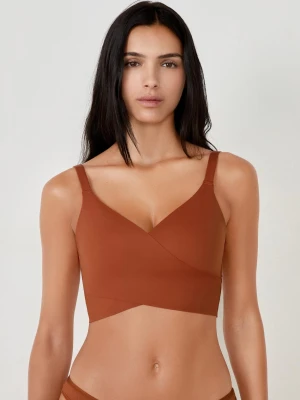 Biustonosz bez fiszbiny z kopertowym dekoltem Etam
