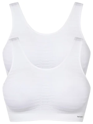 Biustonosz bezszwowy bustier Feel comfort (2 szt.) BonPrix biały