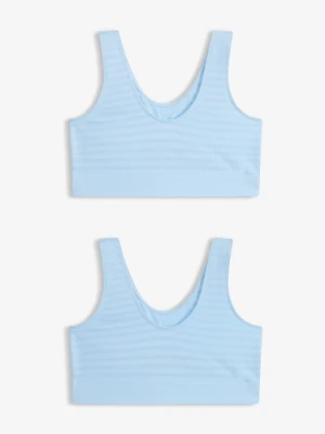 Biustonosz bezszwowy bustier Feel comfort (2 szt.) BonPrix niebieski