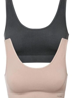 Biustonosz bezszwowy bustier  Feel Comfort w prążek (2 szt.) bonprix