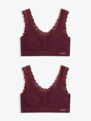 Biustonosz bezszwowy bustier z kolekcji Feel Comfort (2 szt.) BonPrix fioletowy