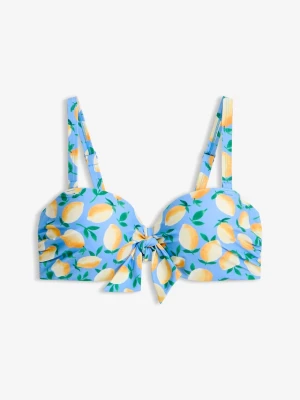Biustonosz bikini balkonetka z odpinanymi ramiączkami BonPrix niebieski