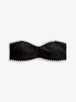 Biustonosz bikini bandeau z haftem BonPrix czarny