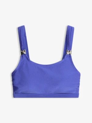 Biustonosz bikini bustier z połyskującego materiału BonPrix niebieski