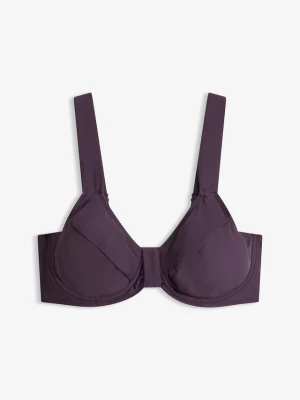Biustonosz bikini minimizer z szerokimi ramiączkami BonPrix fioletowy