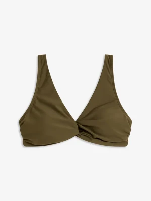 Biustonosz bikini typu bustier z ozdobnym przewiązaniem BonPrix zielony