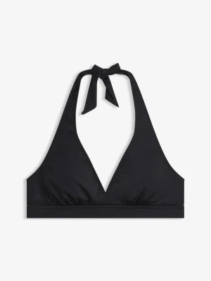 Biustonosz bikini z dekoltem typu halter w serek BonPrix czarny