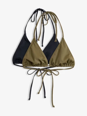 Biustonosz bikini z trójkątnymi miseczkami (2 szt.) BonPrix zielony