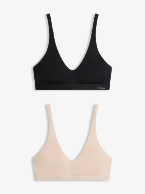 Biustonosz braletka Feel Comfort, z miękkiego modalu (2 szt.) BonPrix czarny