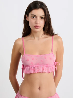 Biustonosz bez fiszbinów z tiulu flokowanego Etam