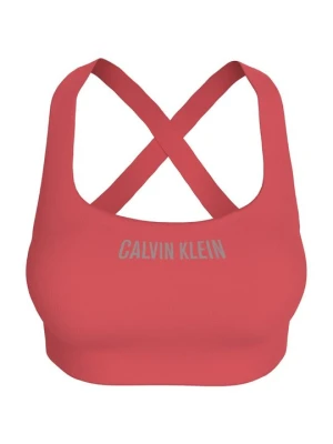 Stanik sportowy z średnim wsparciem Calvin Klein różowy