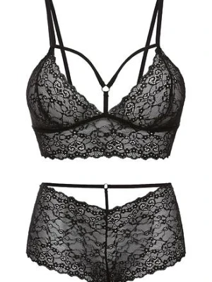 "Biustonosz bustier + figi panty ""ouvert"" (2 części)" bonprix