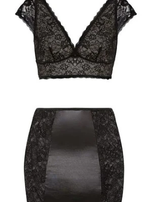 Biustonosz bustier + spódniczka (2 części) BonPrix czarny