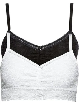 Biustonosz bustier z miękką koronką (2 szt.) BonPrix czarny