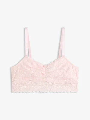 Biustonosz bustier z delikatną podszewką z bawełny BonPrix różowy