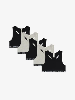 Biustonosz bustier z elastycznej mieszanki bawełny organicznej (5 szt.) BonPrix szary
