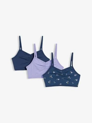 Biustonosz bustier z miękką bawełną organiczną (3 szt.) BonPrix niebieski