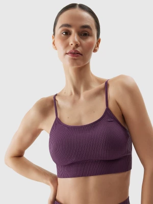 Biustonosz do jogi z niskim wsparciem damski - fioletowy 4F