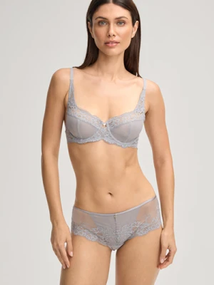 Biustonosz koronkowy z usztywnianymi miseczkami w kolorze szarym Joop